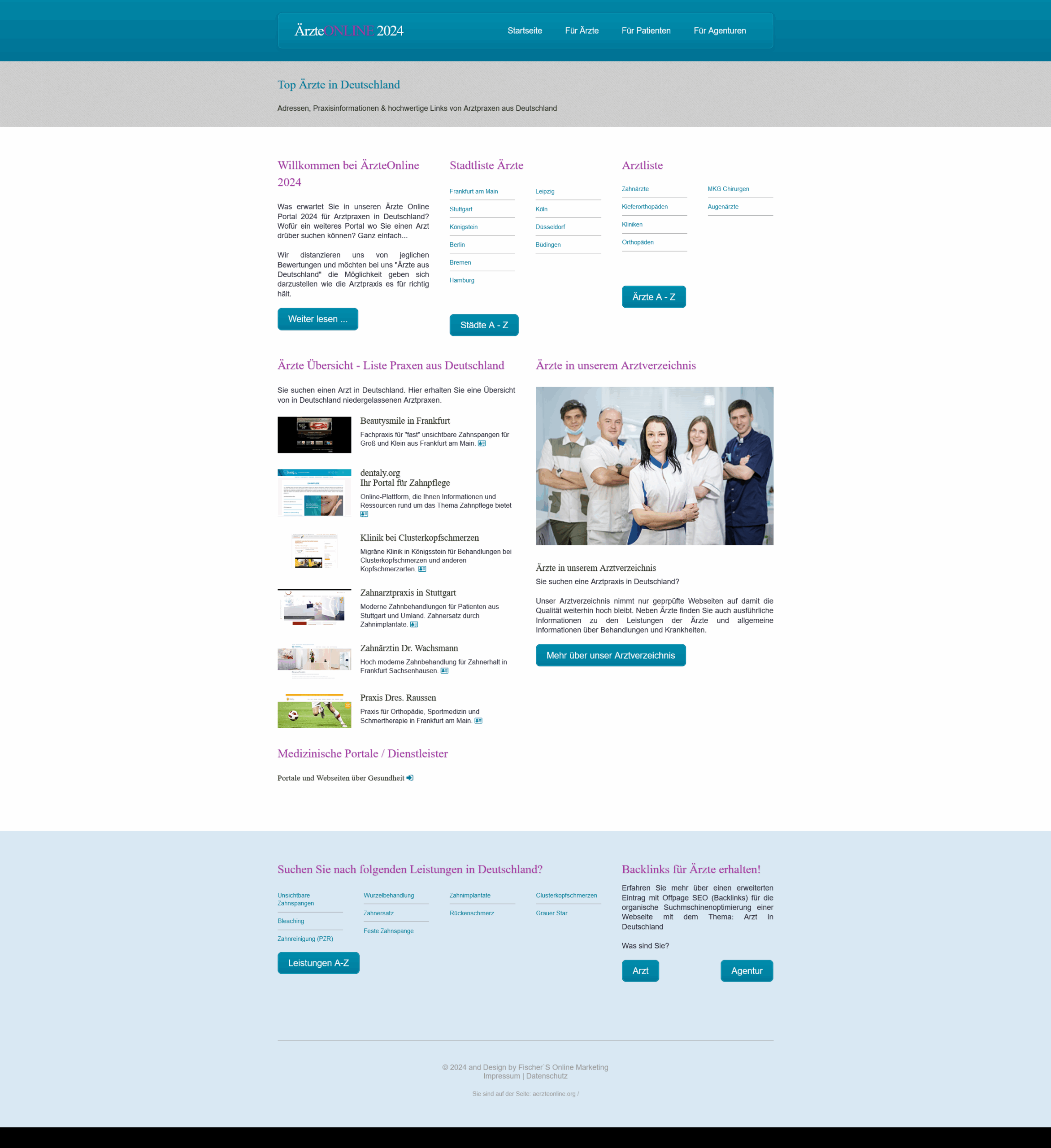 Screenshot Ärzteonline
